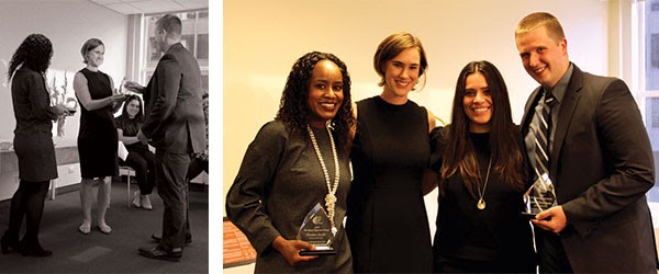 Attorneys Precious Jacobs and Garrett Fitzsimmons of Jenner & Block L.L.P. accept their awards.