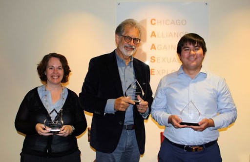 Lisa Holl-Chang, Marc Kadish and George Haines of Mayer Brown with Pro Bono Awards