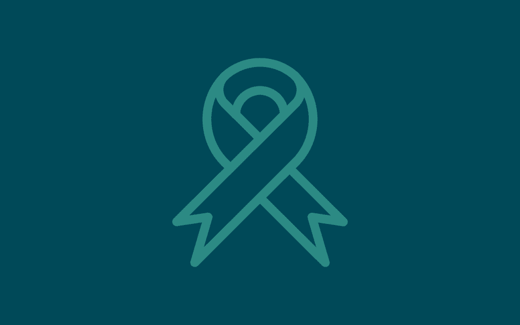 A teal ribbon symbolizing Sexual Assault Awareness Month