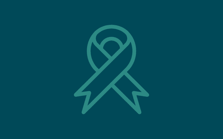 A teal ribbon symbolizing Sexual Assault Awareness Month