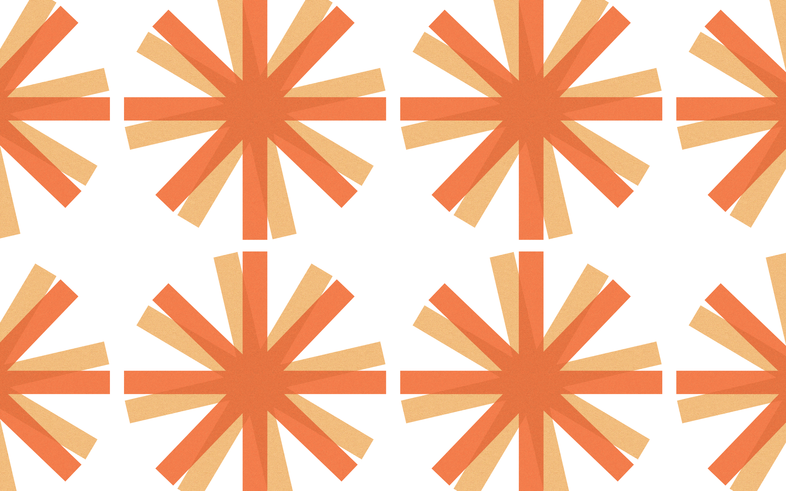 Pattern of orange and yellow asterisks shapes.