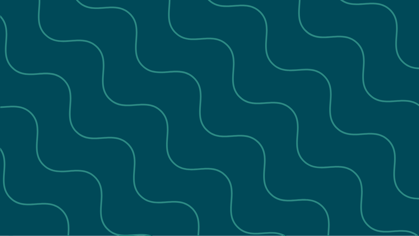 Dark blue background with wavy teal pattern