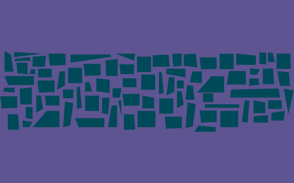 Purple background with dark blue pattern.